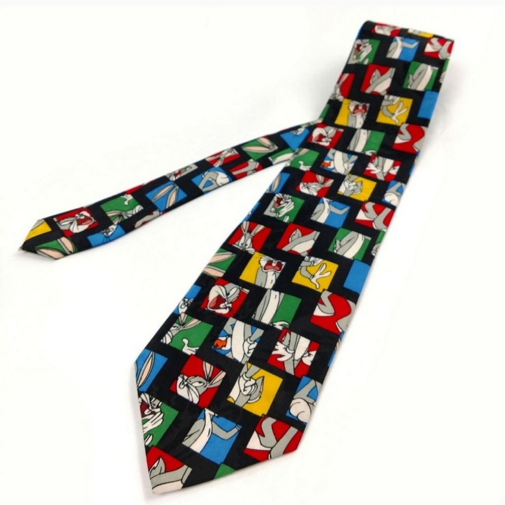 LOONEY TUNES Mania Bugs Bunny Cartoon Mens Tie - Picture 1 of 5